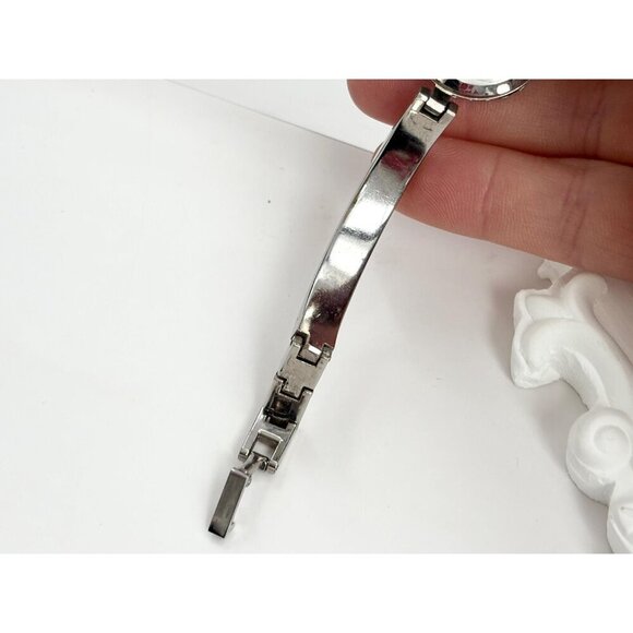 Parmex Silver Toned Vintage Rhinestoned Vintage Wristwatch - 16mm - WORKS! - Picture 8 of 10